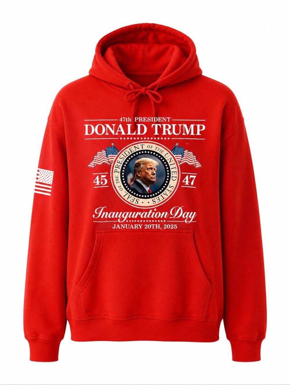 MAGA Donald Trump Inauguration Day Commemorative Hoodie Sz M Casual Collectible